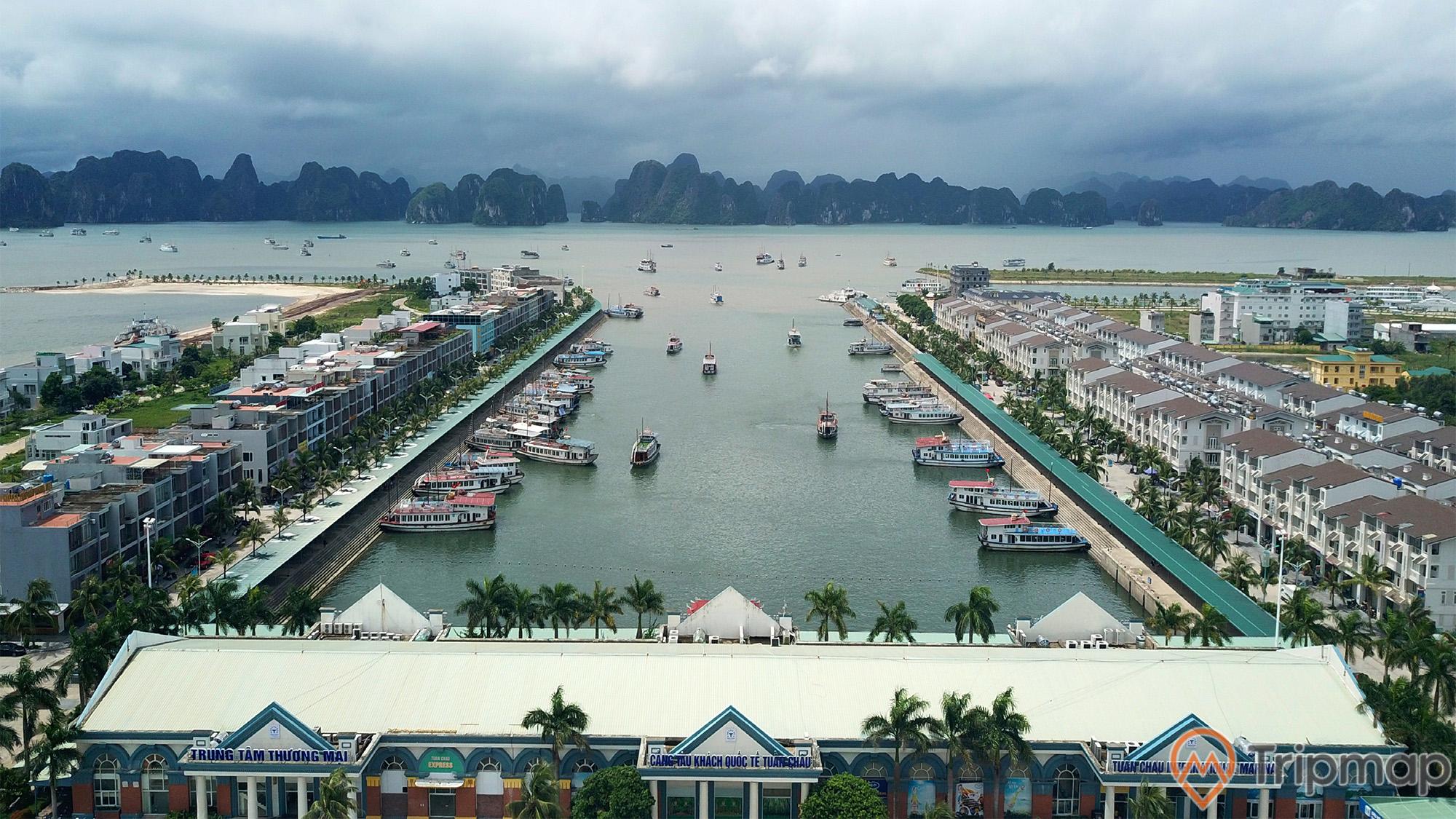 View of Tuan Chau International Cruise Port in Halong Bay